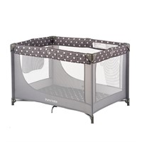 Pamo Babe Portable Crib with Mattress (Grey)