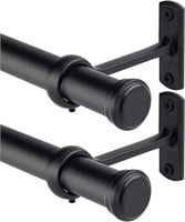 Black Curtain Rods 2 Pack  1 Inch  18-28in