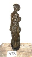 Bronze Woman Sculpture on Marble Base