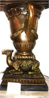 Camel Vase Bronze Sculpture on Marble Base