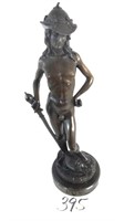 Warrior Holding Sword Bronze Sculpture on