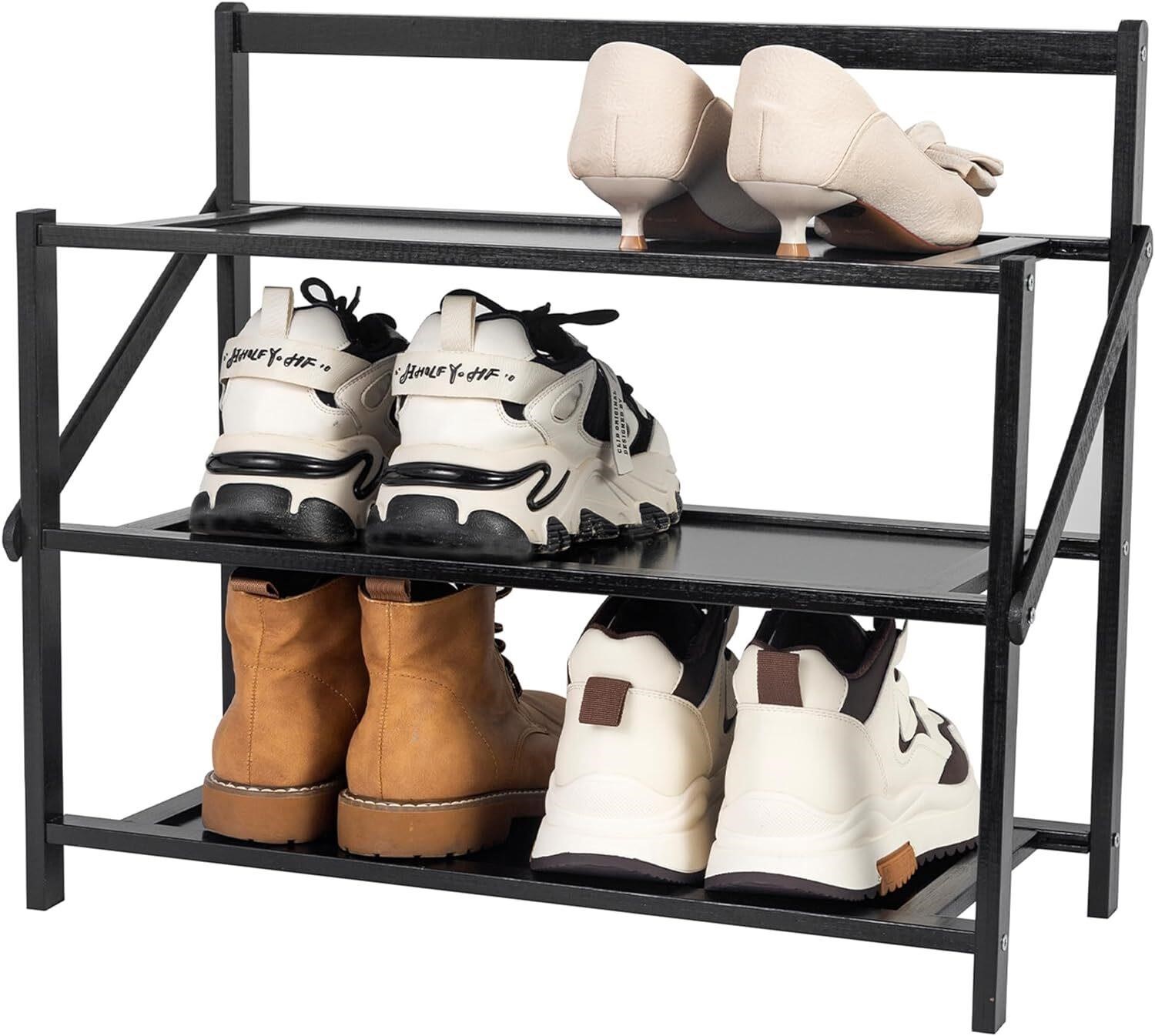 COMAX Bamboo Shoe Rack  3 Tier-20 Inches