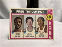 1973-74 TOPPS ABA FREE THROW PCT LEADERS 210