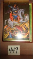 (2) Wood Wall Hangings – St George Slaying a Drago