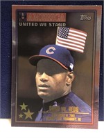 2001 TOPPS UNITED WE STAND CARD. SAMMY SOSA CUBS