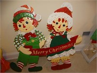 Metal Raggedy Ann & Andy Sign 3' x 3'