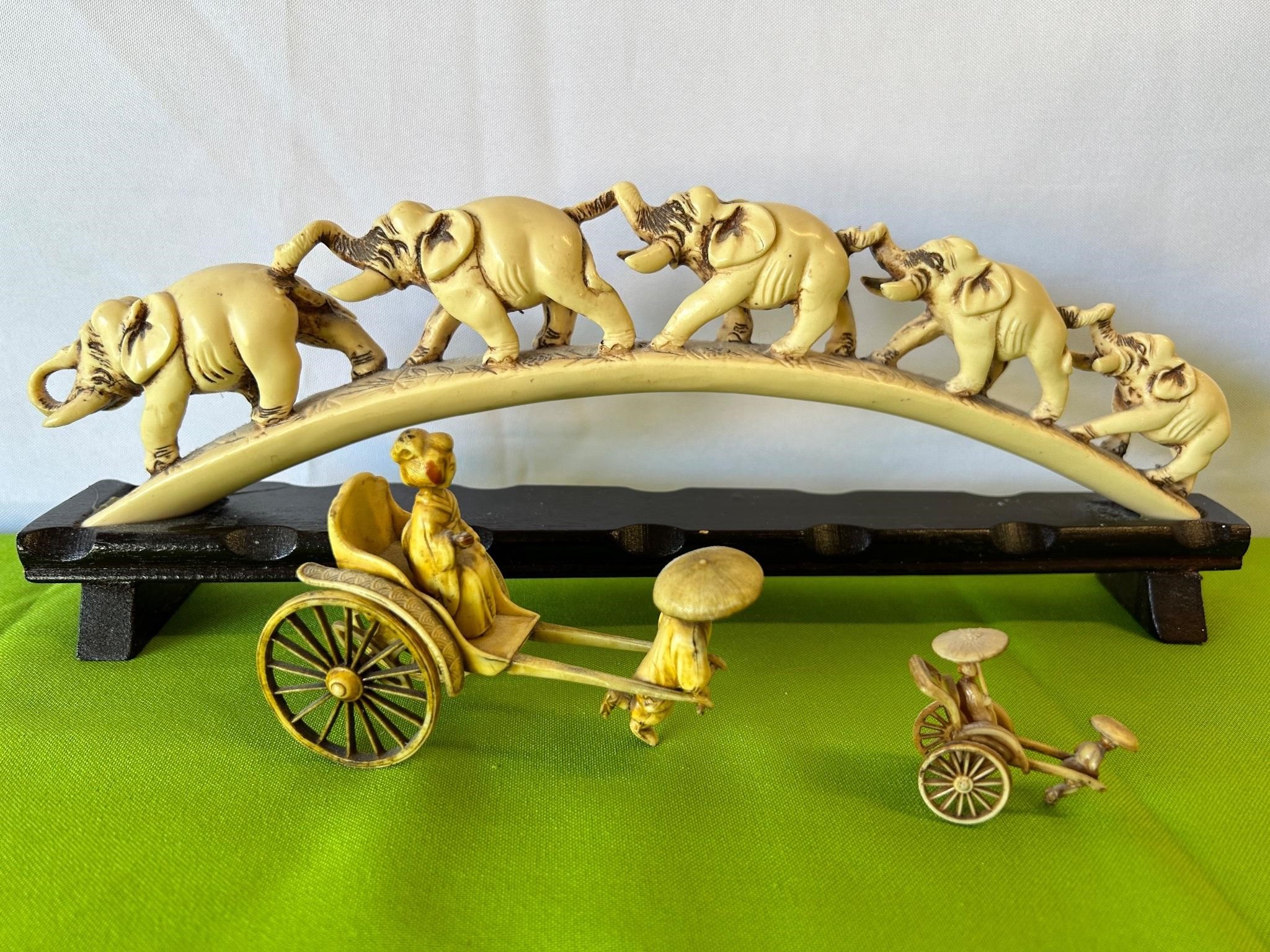 Possible Bone Elephants, Women in Rickshaw