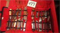 (23) Collector Pocket Knives in Storage Bag
