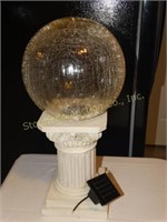 Solar pedestal globe 17"h