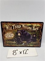 WILD THINGS REPRODUCTION TIN SIGN