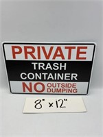 PRIVATE REPRODUCTION TIN SIGN