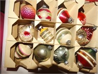 12 vintage Christmas ornaments