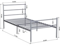 METAL BED FRAME WITH HEADBOARD FULL SIZE