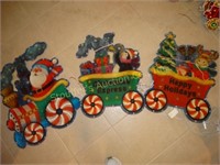 3 pc Lighted outdoor Santa train, 26" x 56"