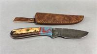 Handmade Damascus Knife and Sheath