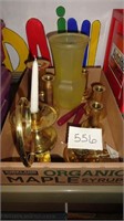 Brass Candle Holders / Vase Lot