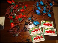 3 strands Vintage C9 outdoor Christmas lights, 4