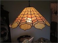 A Custom Crafted Leaded Glass Ceiling Lamp