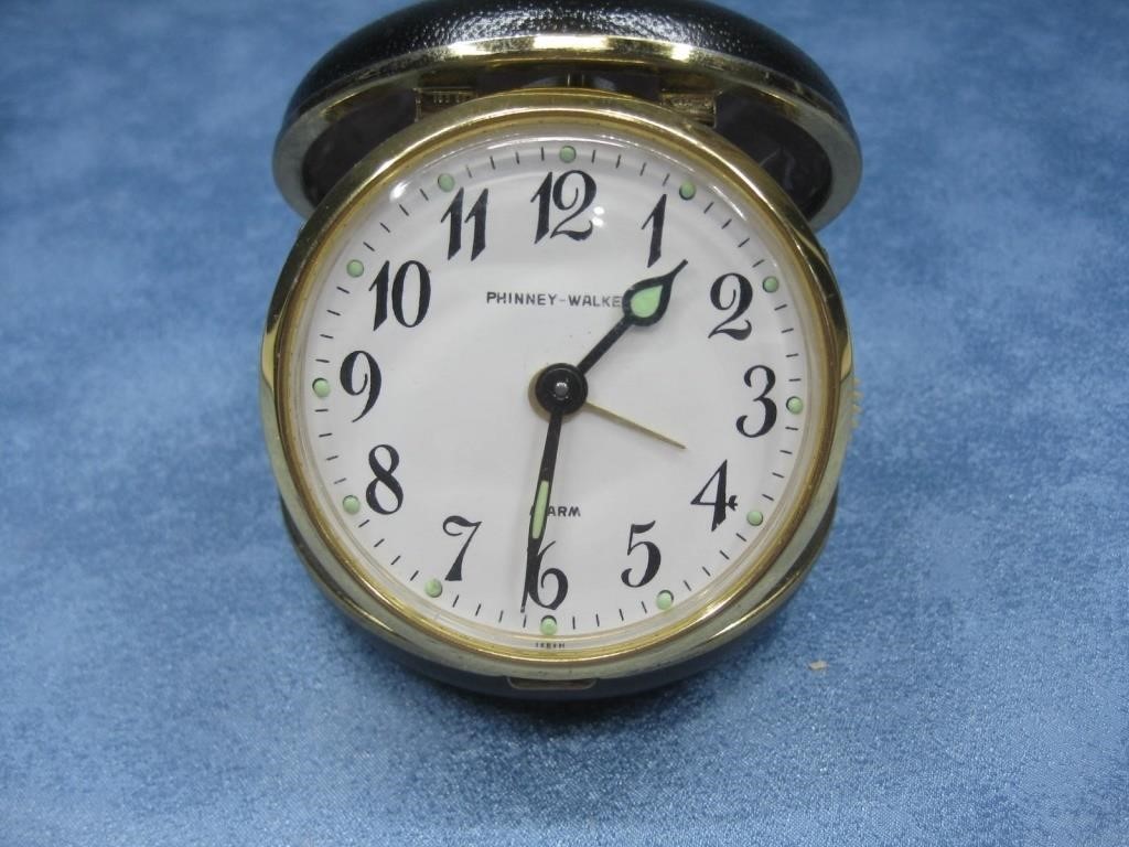 Vtg. Phinney Walker Travel Alarm Clock Untested