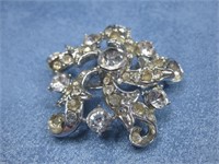 Clear Small Rhinestone Brooch