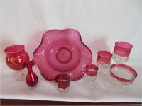 A Collection of Cranberry Glass