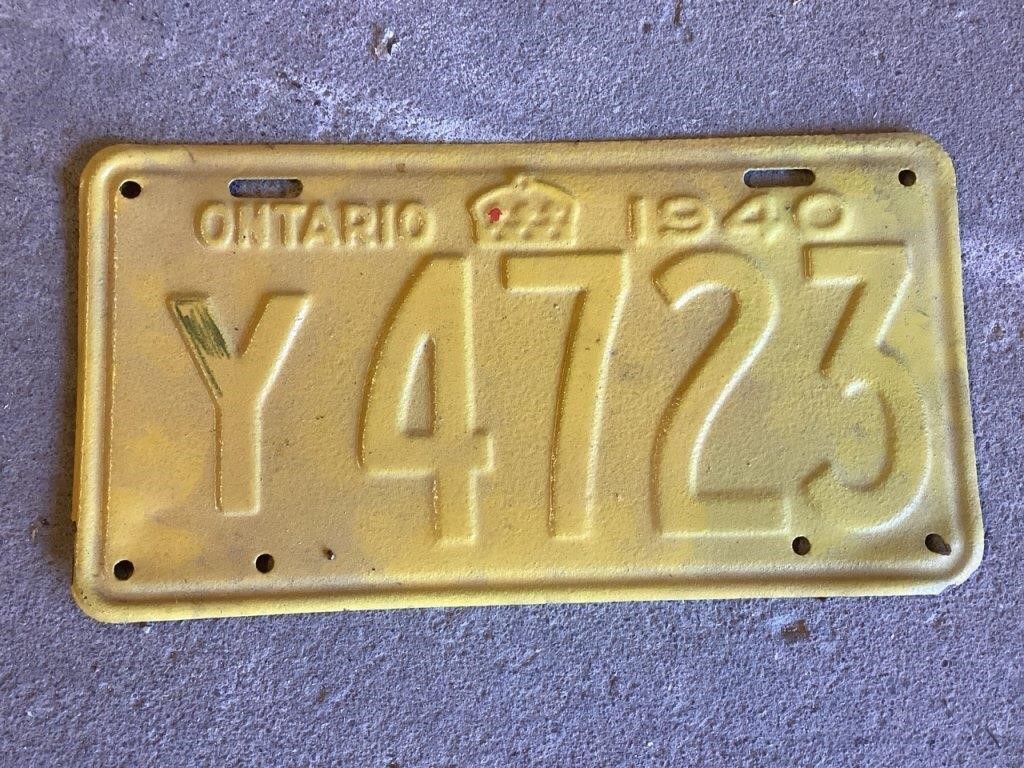 1940 Ontario license plate