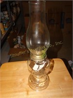 Glass oil lamp, 17"h