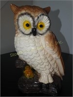 Ceramic owl, little nicks, 14"h