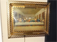 Lighted metal frame Last Supper Picture,