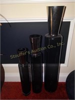 3pc set of vases, tallest is 32"h