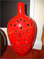 Red Ceramic Vase 18"