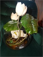 Lotus flower glass vase 9"