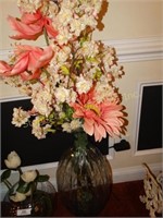 Heavy glass vase w/florals 23"