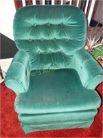 Green velvet chair