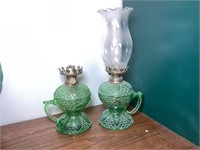 Vintage glass oil lamps
