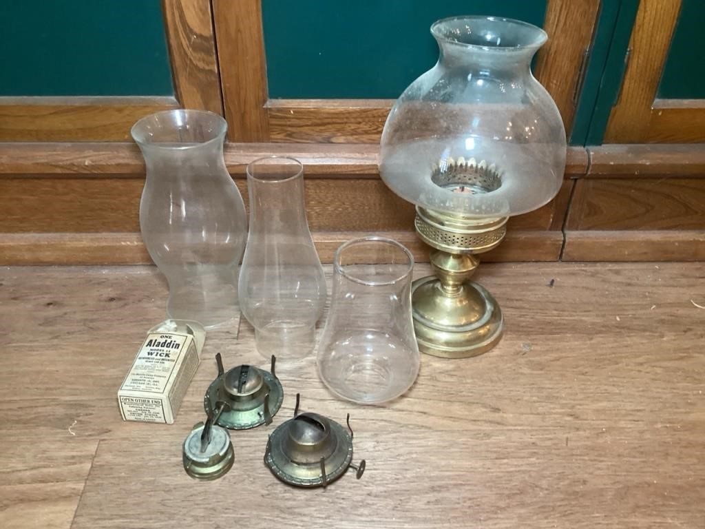 Oil lamp parts, and candle lamp