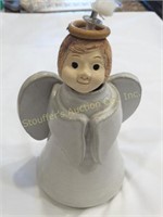 Fine pottery Angel oil lamp, 7"h