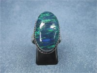 SS SW Hallmarked Opal Ring