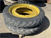 (2) ITA 320/90R50 Tractor Tires & JD Rims