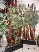 2 artificial Bamboo planters, 85"h x 36"w