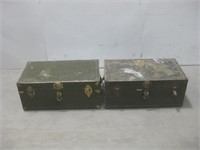 Two 31"x 17"x 13"Military Trunks Observed Wear