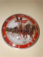 Budweiser battery operated clock, 15"d