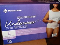 Disposable women's L underwear in sealed box