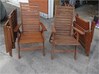 A Set of Four Folding Teak Chairs