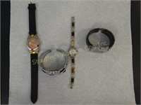 4 Kristine Quart Ladies Watches, one shows wear