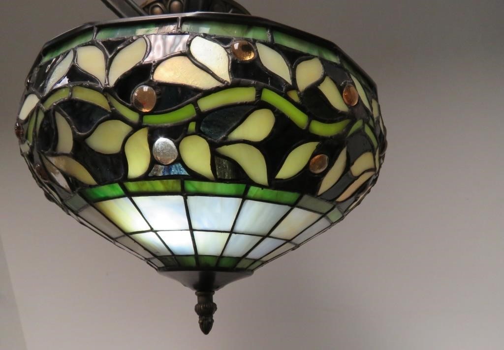 Elegant Tiffany Style Hanging Light 11.5" Wide