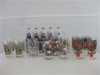 Vtg Pepsi Bottles & Vtg Character Glasses