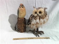 RESIN CARVED BIRD, FAUX OWL