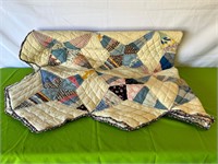Vintage Hand Made Scrap Quilt Feed Sack