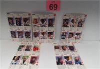 1993 Game Day NFL Cards 5 Sheets - Bills, Giants